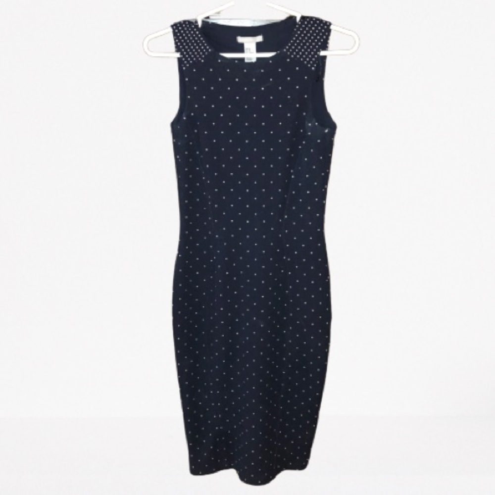 H&M Dress in Navy Blue/White
